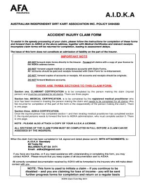Fillable Online BAIDKAb PA Claim Form May 2014 - baidkabbcombau Fax ...