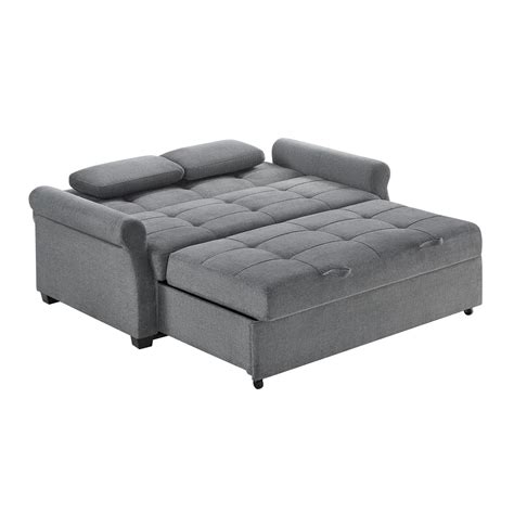 73" Queen Rolled Arm Tufted Back Convertible Sleeper Sofa Bed with Cus ...