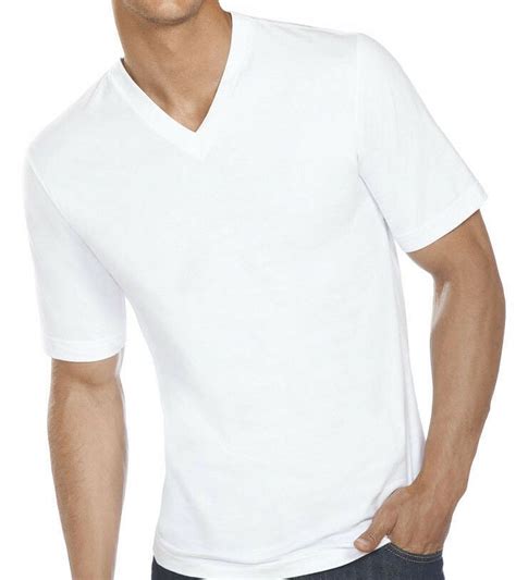 3-6 Pack Men's 100% Cotton Tagless V-Neck T-Shirt Undershirt Tee (Large ...