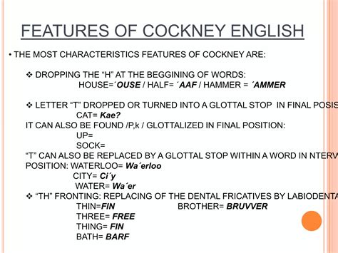 Cockney english sin terminar | PPTX