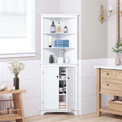 Amazon.com: Spirich Tall Corner Storage Cabinet, Bathroom Floor Storage ...