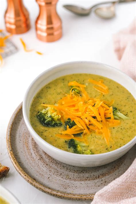 One-Pot Healthy Broccoli Cheddar Soup (high protein!) - Cooking in my Genes