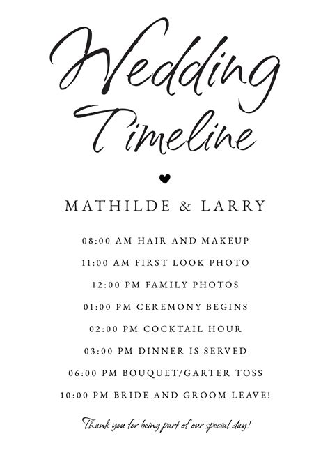 Iteniary Formal Wedding