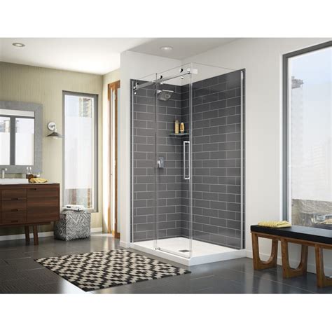 MAAX Halo Polished Chrome 36-in to 42-in W x 78.75-in H Frameless ...