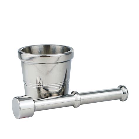 Silver Stainless Steel Mortar And Pestle Set – Oxyroots Handicraft