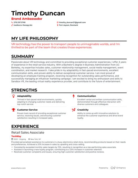3 Brand Ambassador Resume Examples & How-To Guide for 2024