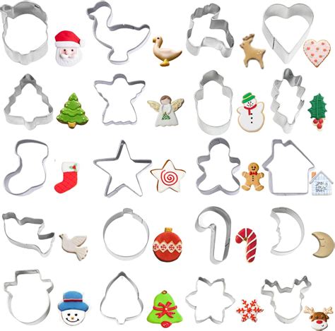 Amazon.com: Mini Christmas Cookie Cutters Set - Gingerbread Man, Tree ...