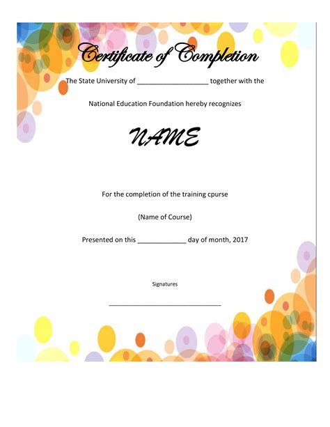Free Printable Certificate Of Completion Templates [Word, PDF]