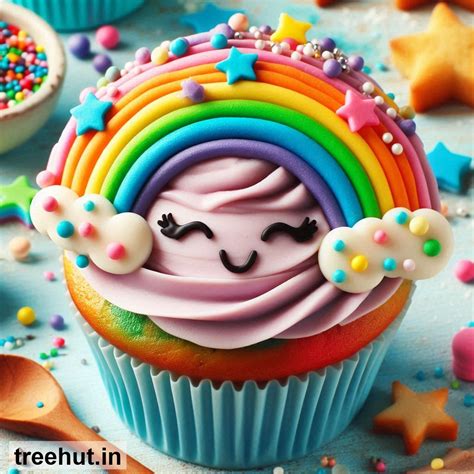 Rainbow Cupcake Decoration Ideas for Café, Party Cupcake Ideas, Mini ...