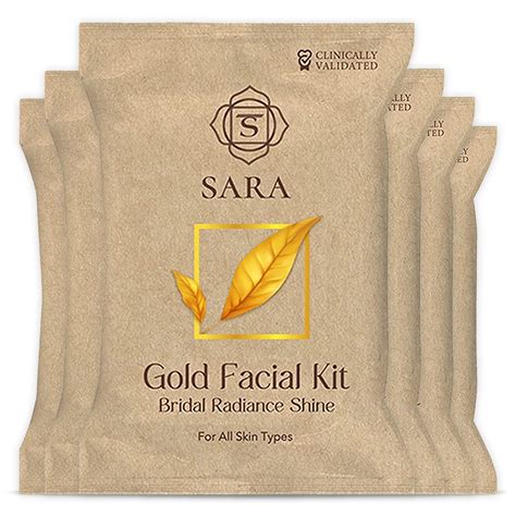 Sara Gold Facial Kit | 6 Easy Step I Organic Facial Kit I For Natural ...