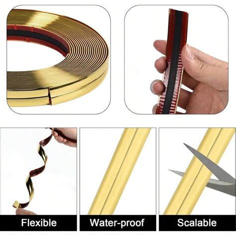 3m X 2cm Self-Adhesive Flexible Wall Trim Edge Strip, Decorative Corner ...