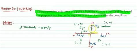 Ig the perpendicular distance of a point P from x-axis is 5 units and ...