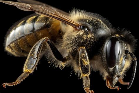 Closeup of bees wing with pollen and dust particles visible created ...