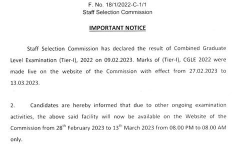 SSC CGL Marks 2023 Out, Tier 1 Scorecard Link @ssc.nic.in