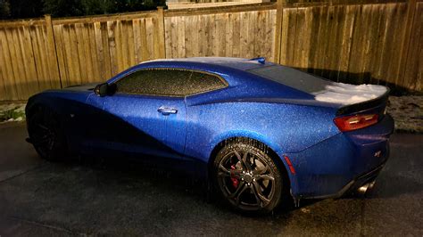 Was going to try driving to work, but best to pass on that. Roads are Ice! 18' SS 1LE : r/camaro