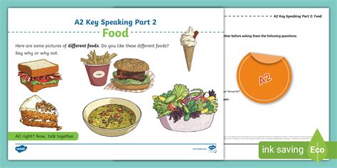 ESL A2 Key Speaking Part 2 Worksheet (Food) (Lehrer gemacht)