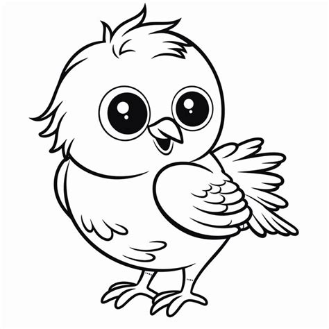 Hand getekende dierenoverzicht illustratie Schattige baby kip ...