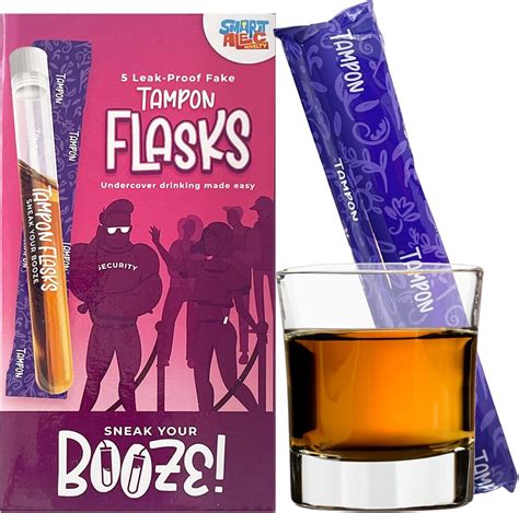 Amazon.com | Smart Alec Novelty Tampon Flask - 5 Leak-Proof Fake Hidden Flasks Liquor for Women ...