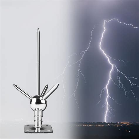 Amazon.com: Lightning Rod, Lightning Protection Kit Three-Pole Spike ...