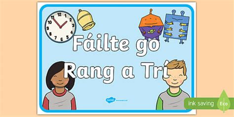 Welcome to Third Class Display Poster-Irish