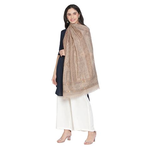 Buy Moon Wool & Lurex Jacquard Stole Online | Shingora