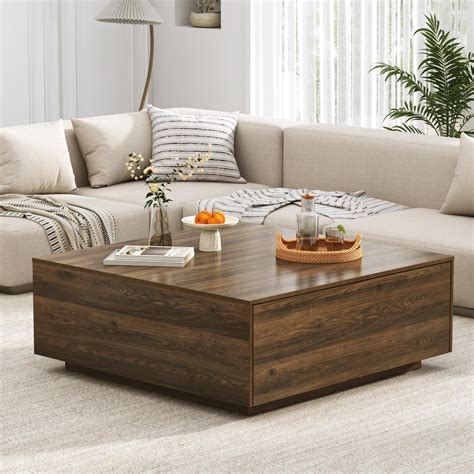 47" Oversized Square Coffee Table for Large Living Room, Large Center ...