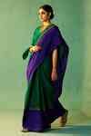 Buy Blue Habutai Silk Hand Embroidered Dori Nyssa Saree For Women by ...