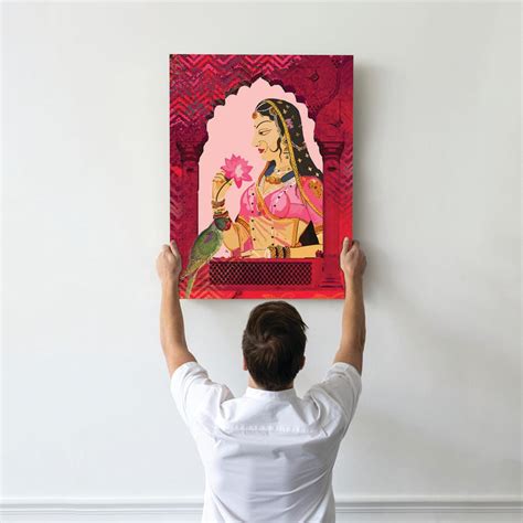 Art Street Stretched On Frame Canvas Painting Shah Jahan Mumtaz Miniat ...