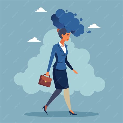 Premium Vector | Brain fog causing mental problem or struggle work ...