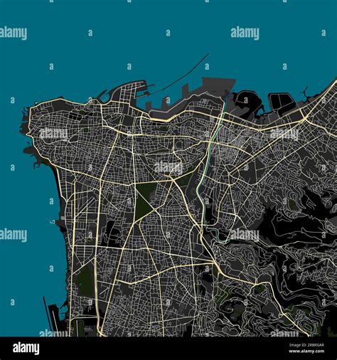 Vector Map of Beirut Lebanon data from Openstreetmap Stock Vector Image ...