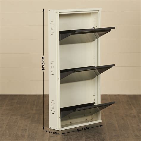 Buy Helios Lagos Metal 6 Pairs Shoe Cabinet - Grey from Home Centre at ...