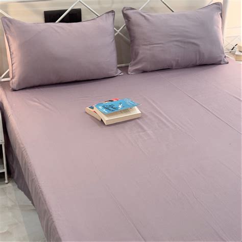 Sehej | सहज - Lavender Solid 400TC Pure Cotton Bedsheet Set | King Size ...