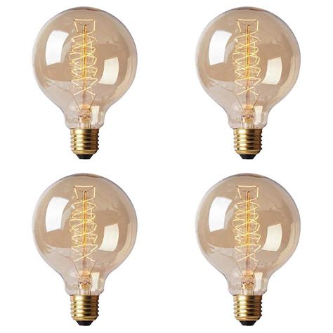 4pcs Retro Edison Light Bulb E27 220V 40W G80 Filament Vintage Ampoule ...