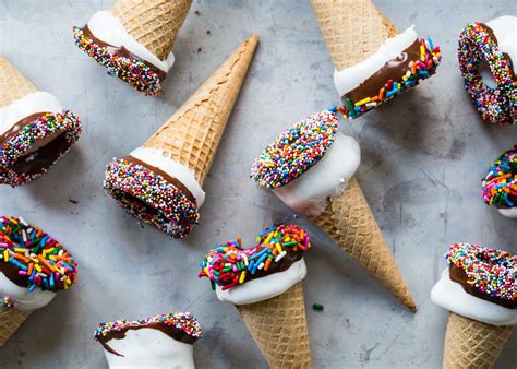 Marshmallow Dipped Ice Cream Cones - Jelly Toast