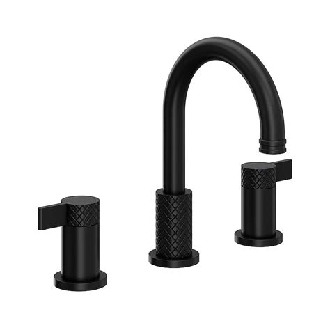 Rohl Tenerife 1.2 GPM Widespread Lavatory Faucet in Matte Black (Valve ...