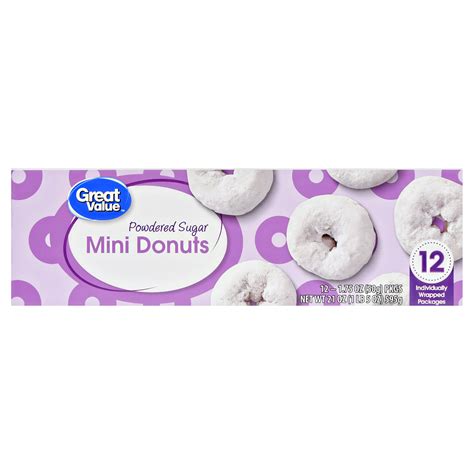 Great Value Powdered Sugar Mini Donuts, 1.75 oz, 12 count – Walmart ...