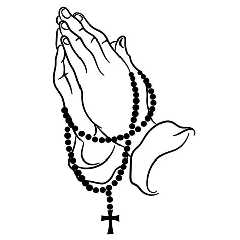 Prayer Hands With Rosary