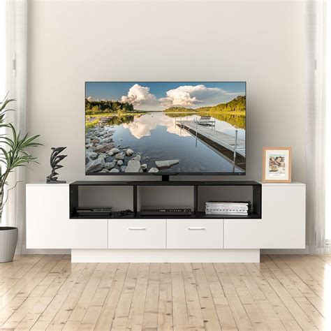 gerFogoo Modern TV Stand for 75 Inch TV - Black and India | Ubuy