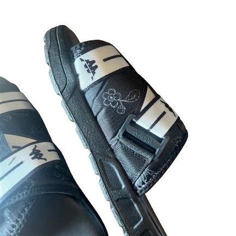 NEW Black and white Kappa slides size 7 unisex... - Depop