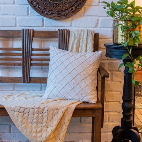 Buy Cushion Covers | Nayantara Pintuck Buta Ivory Gold Cushion Cover ...