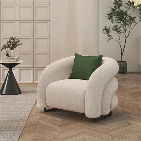 真皮休闲椅轻奢单人沙发椅意式极简橙色单个座单椅单人客厅设计感-淘宝网