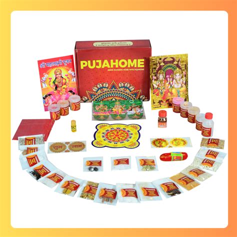 Pujahome Diwali Puja Samagri Kit for Mahalakshmi Pujan (38+ Items) wit