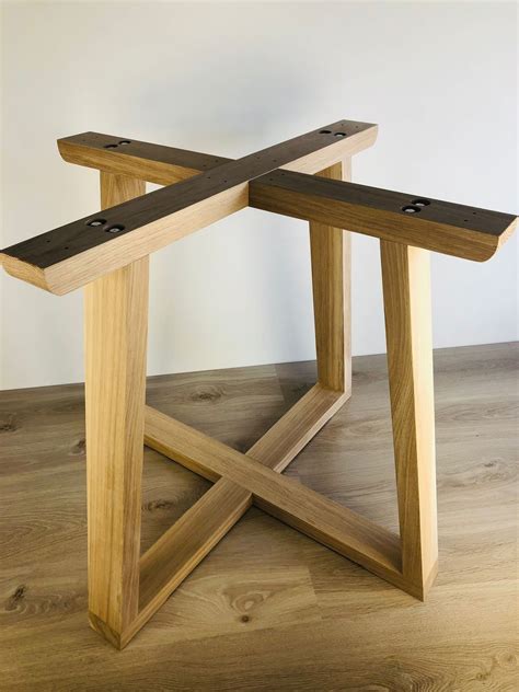 Oak Table Legs for Round Tables – Solid Wood Base 40x80mm – Fits Wood ...