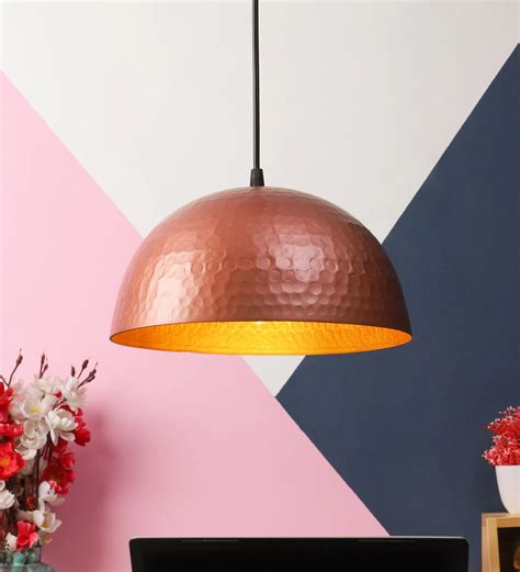 Natalia Helmet Copper Metal Hanging Light | Helmet - Cop+GD | Included