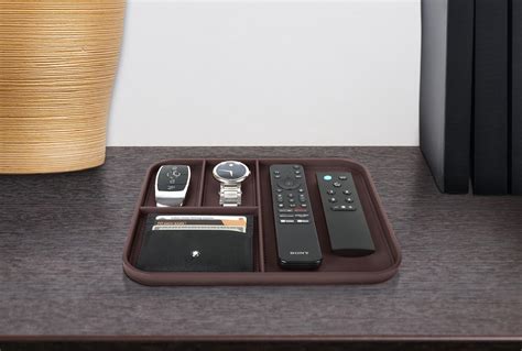 V-CUBE Designs Premium Vegan Leather Valet Tray (20x24 CM) - Grey