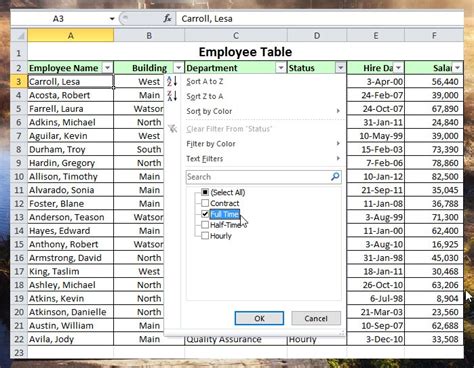 Excel Filtering Tutorial 的图像结果