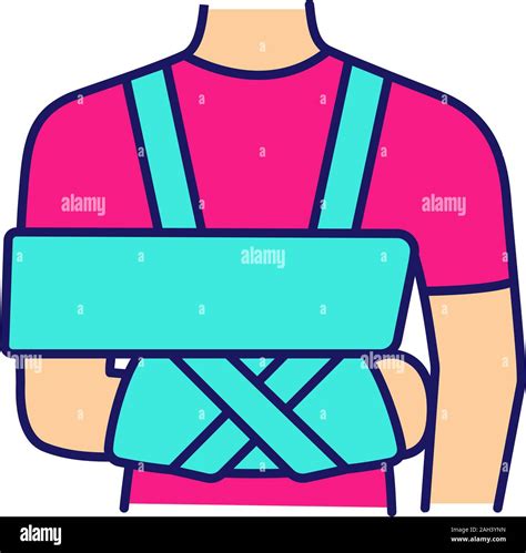 Shoulder immobilizer color icon. Sling and swathe. Broken arm, shoulder ...