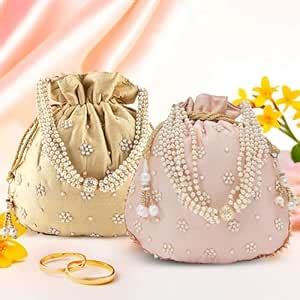 Kuber Industries Pack of 2 Potli Bags for Ladies & Girls | Women Shagun ...