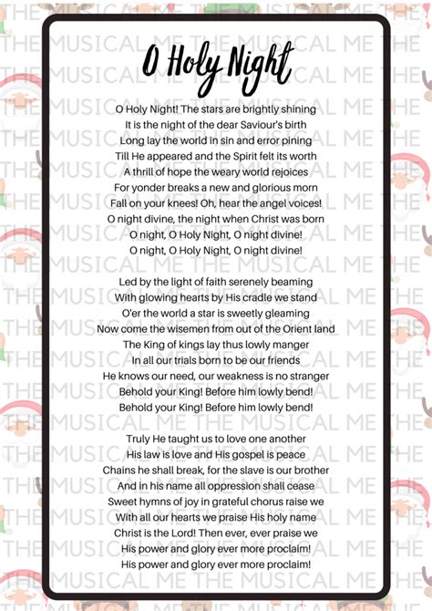 Printable Lyrics To Christmas Carols | Rossy Printable