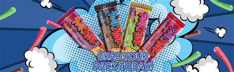 Sour Punk Candy Sticks, Strawberry flavor - Pack of 24 (40g each ...